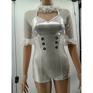 Dance Costume XL Child White Curtain Call J4799 Jazz Sequin Lace